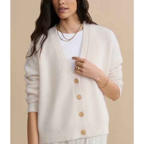 Jenni Kayne Sweaters - Jenni Kayne Cashmere Cocoon Cardigan Ivory Oatmeal Oversized 2XS XS